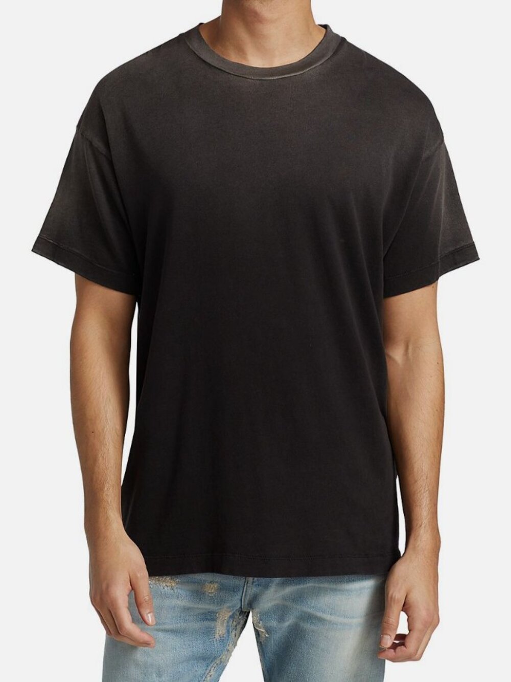 Fear of God Men's Black Vintage Crewneck Dropped Shoulder T-Shirt Size S